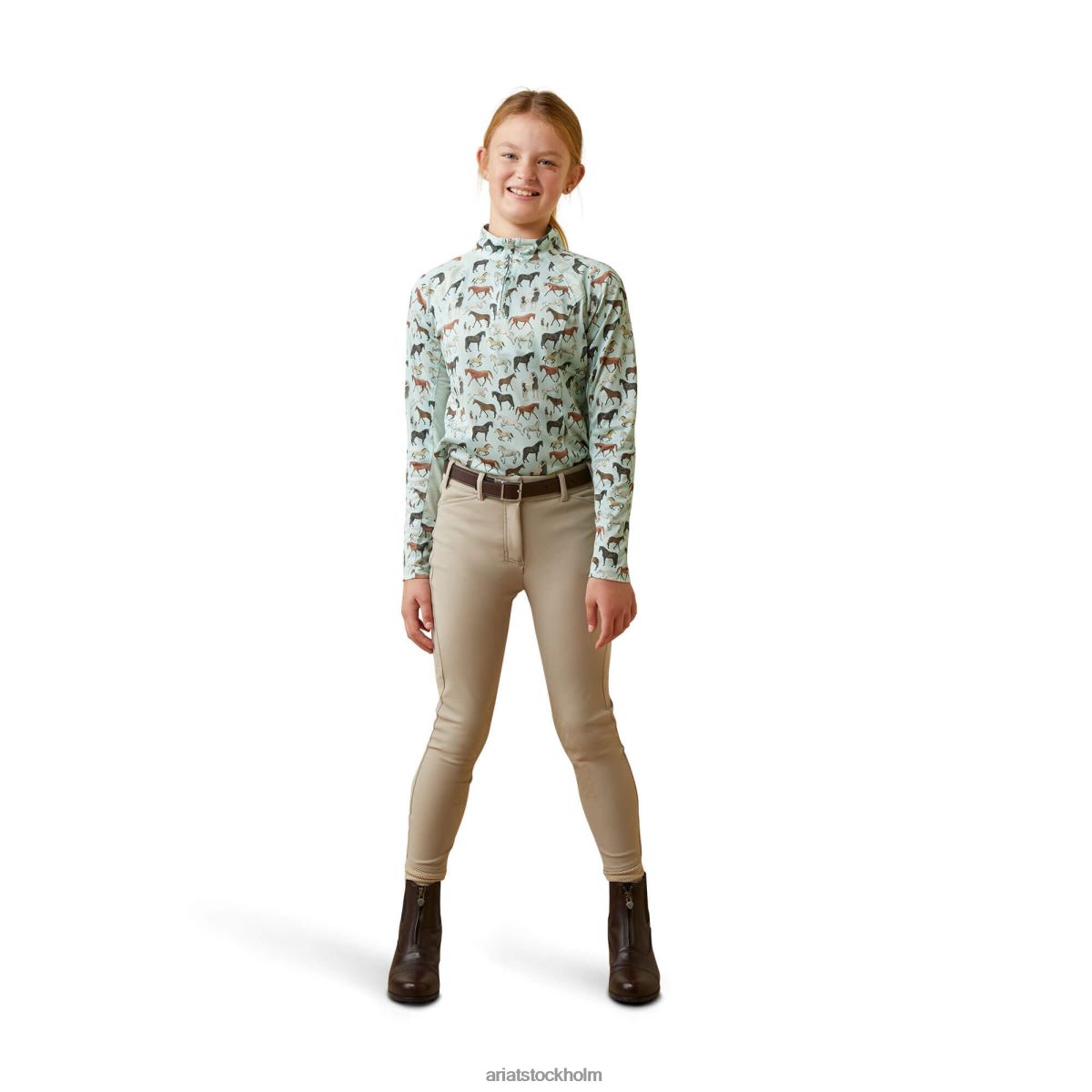 Kläder Ariat sunstopper 2.0 1/4 dragkedja baslager aqua herd tryck barn F04844023