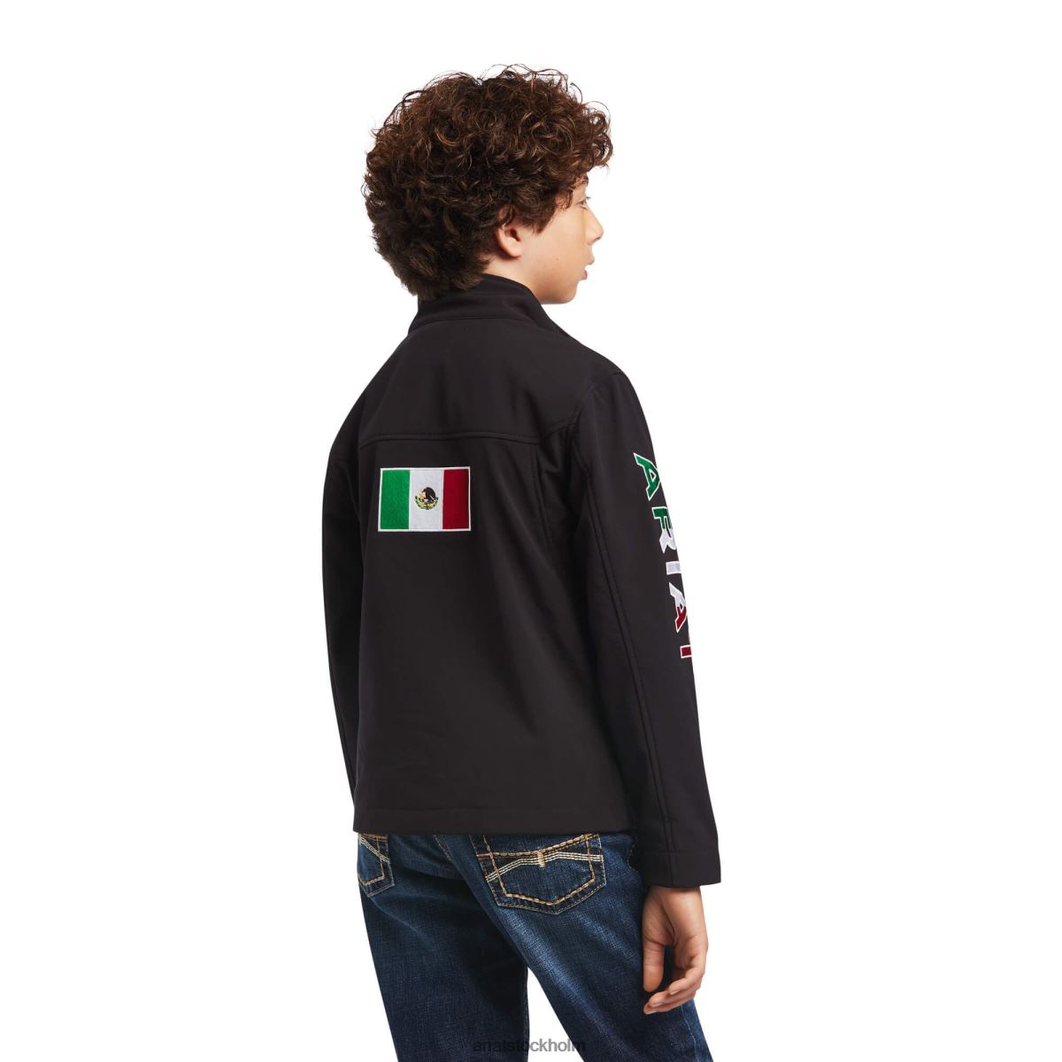 Kläder Ariat ny team softshell mexico jacka svart barn F04844121