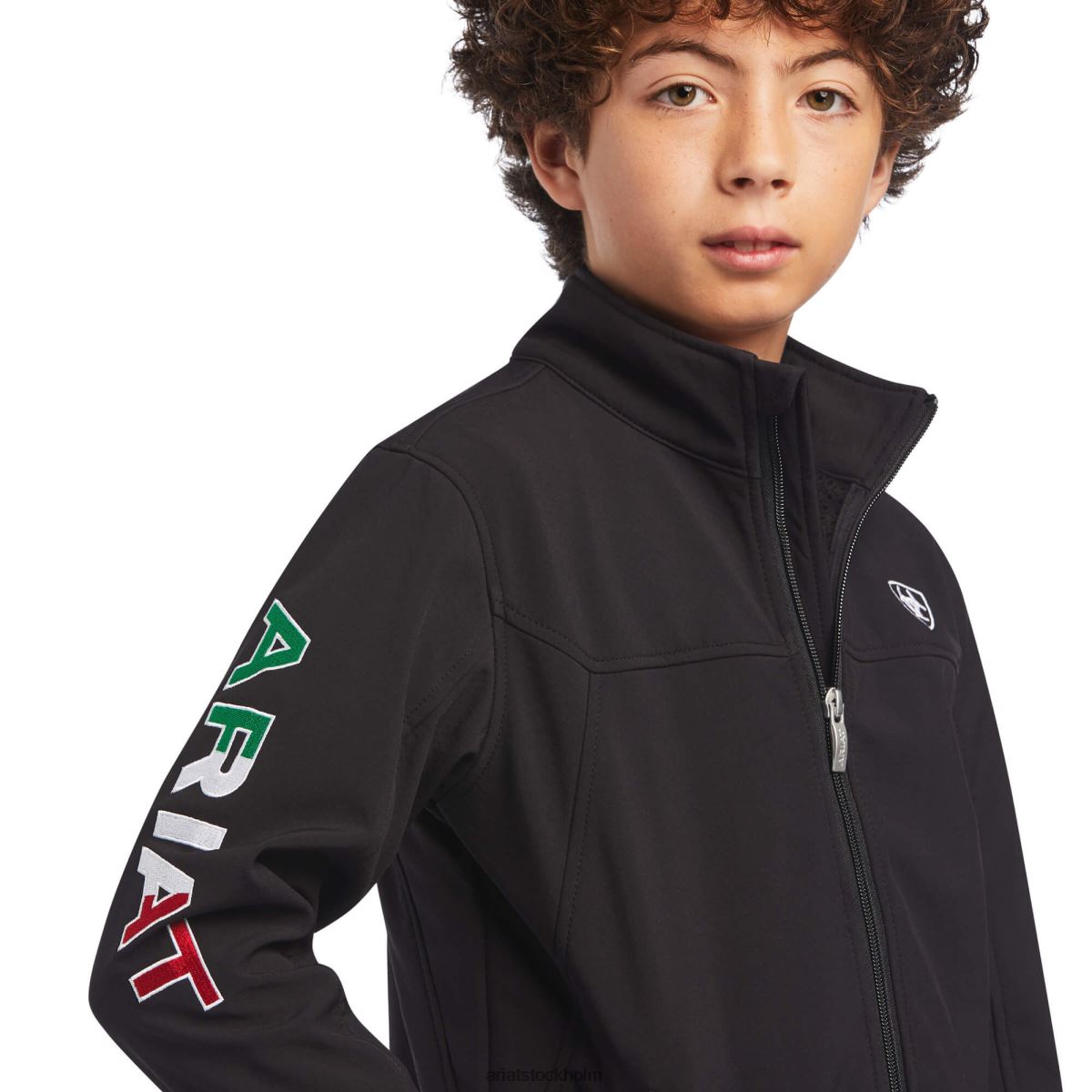 Kläder Ariat ny team softshell mexico jacka svart barn F04844121