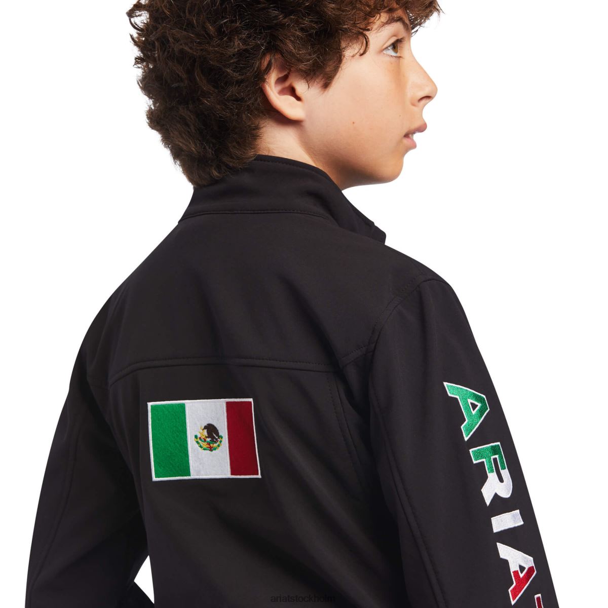 Kläder Ariat ny team softshell mexico jacka svart barn F04844121