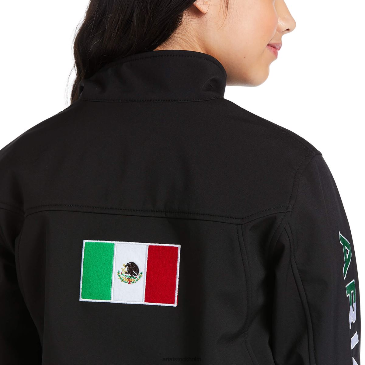 Kläder Ariat ny team softshell mexico jacka svart barn F04844121