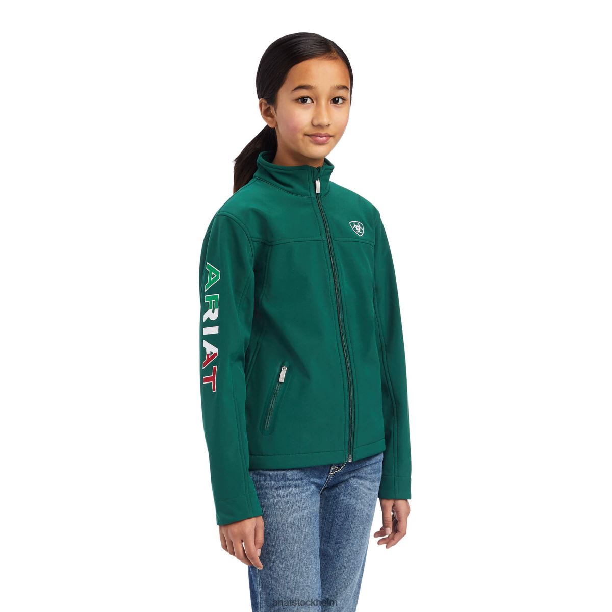 Kläder Ariat ny team softshell mexico jacka verde barn F04844128