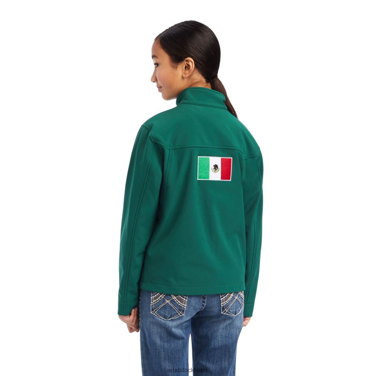 Kläder Ariat ny team softshell mexico jacka verde barn F04844128