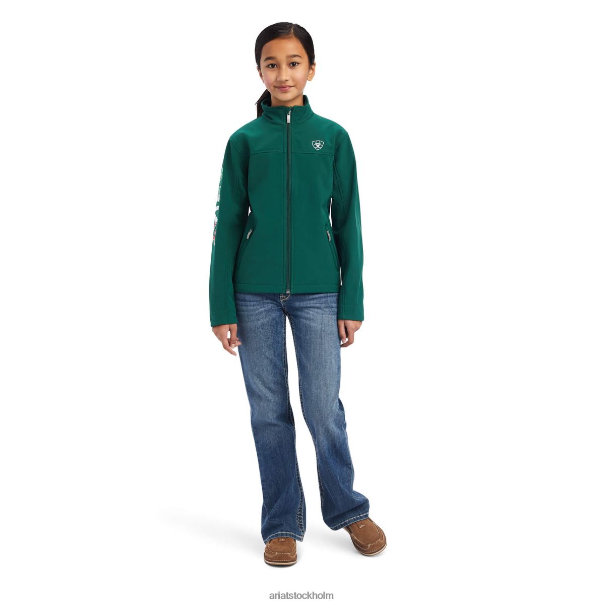Kläder Ariat ny team softshell mexico jacka verde barn F04844128