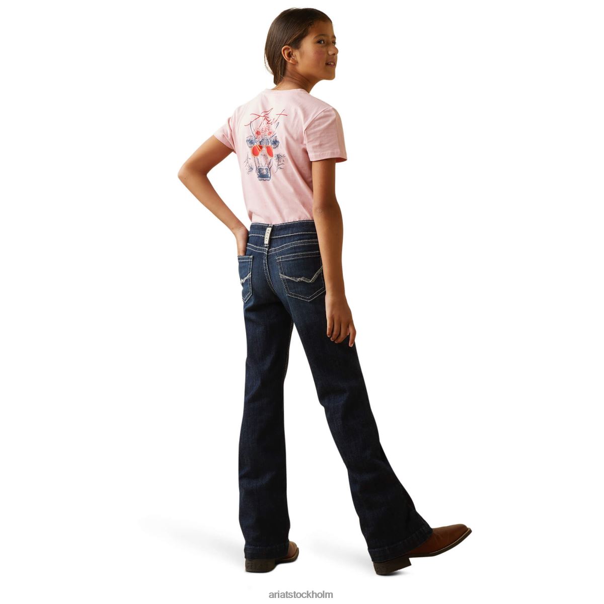 Kläder Ariat verklig. ryki wide leg jean nattskugga barn F04843990