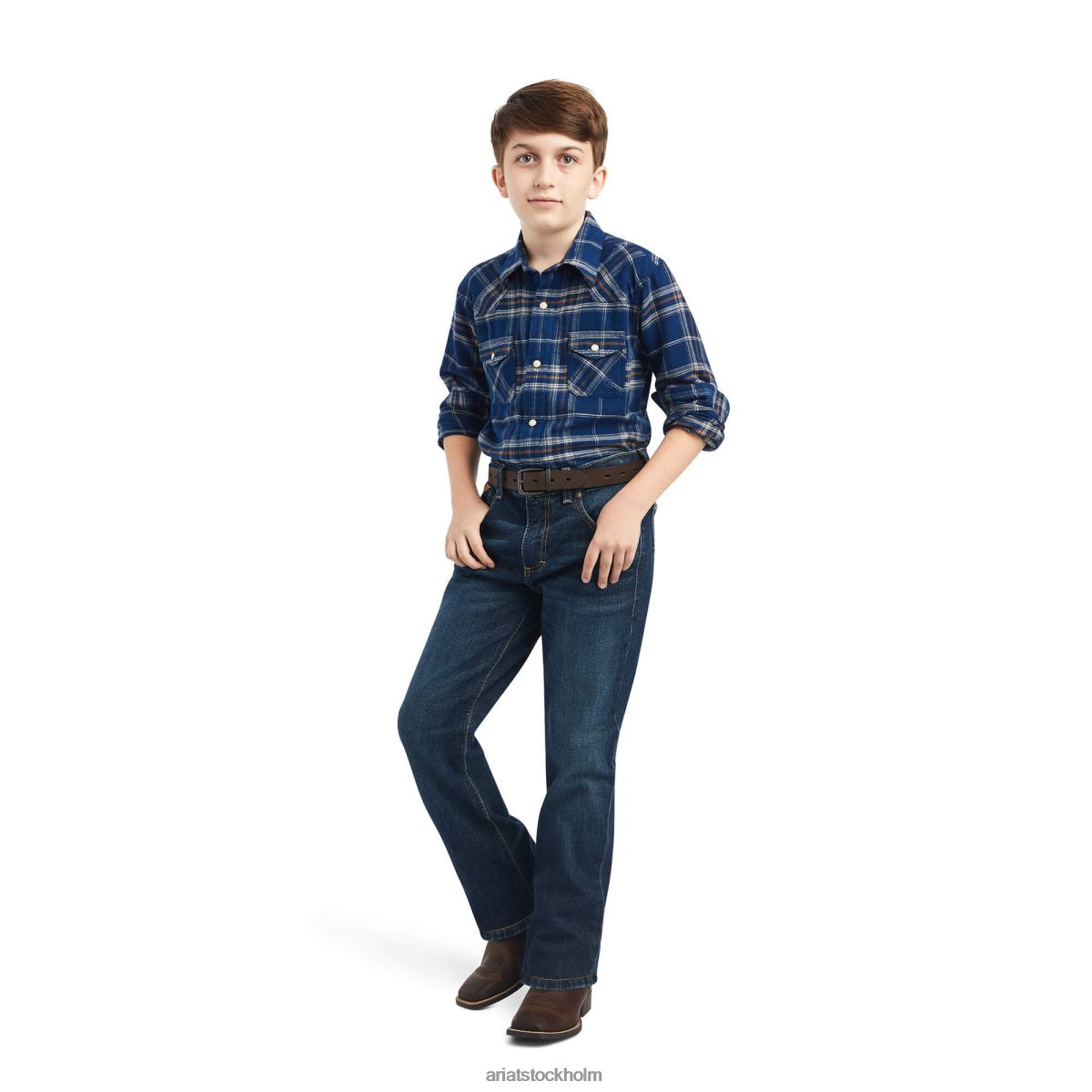 Kläder Ariat holcombe skjorta med retro passform gods blå barn F04844091