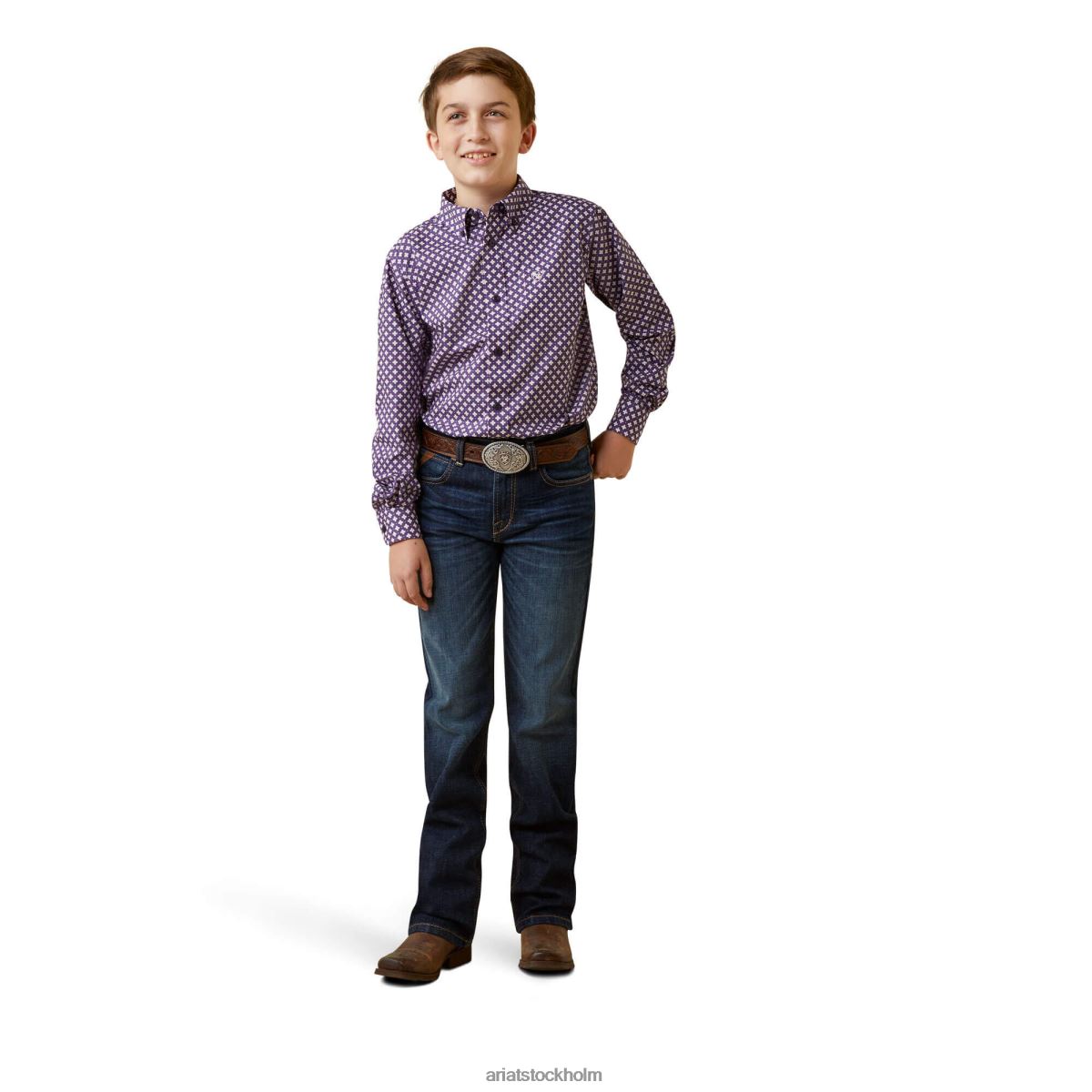 Kläder Ariat misael skjorta med klassisk passform lila barn F04844099