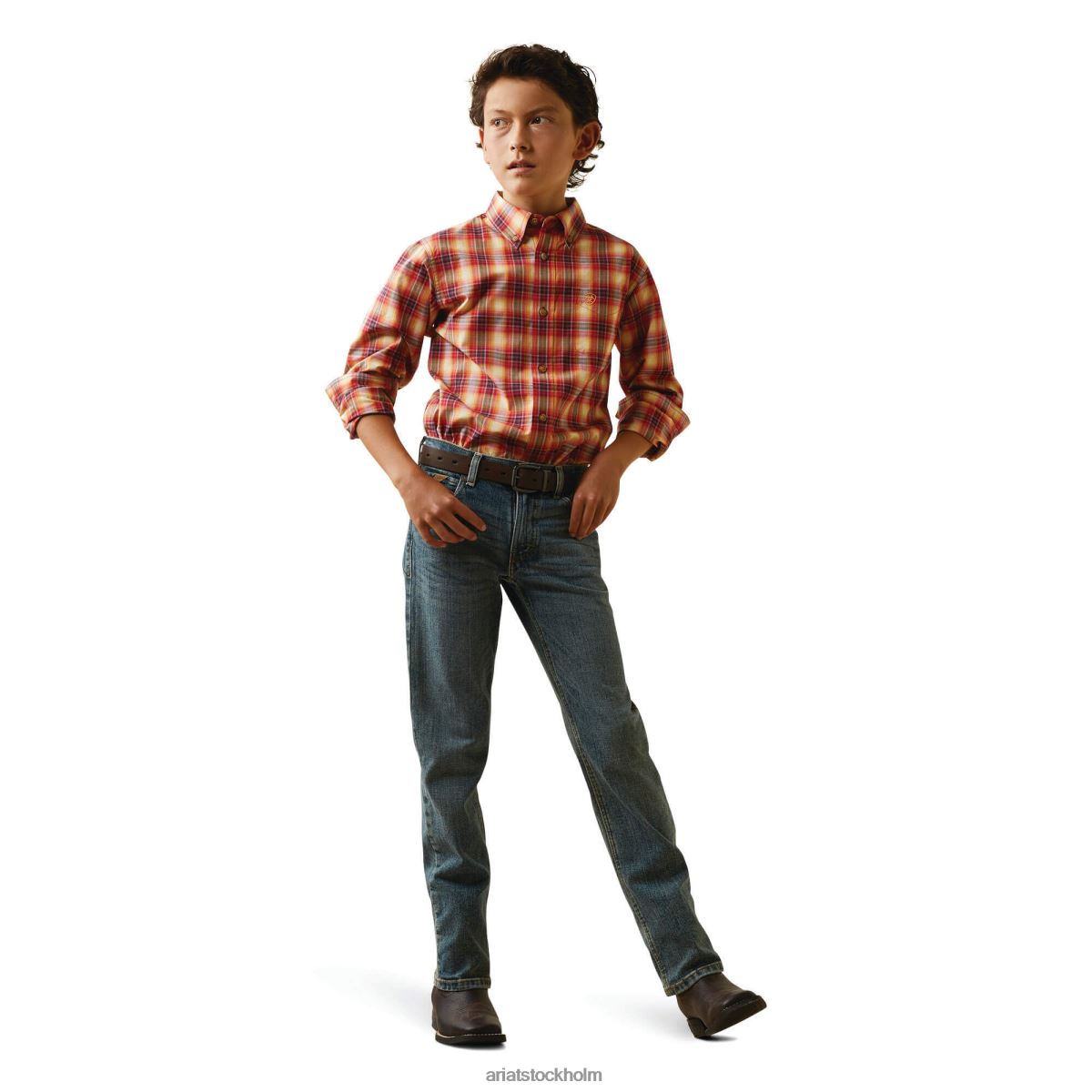 Kläder Ariat pro nayel skjorta med klassisk passform tango röd barn F04844078