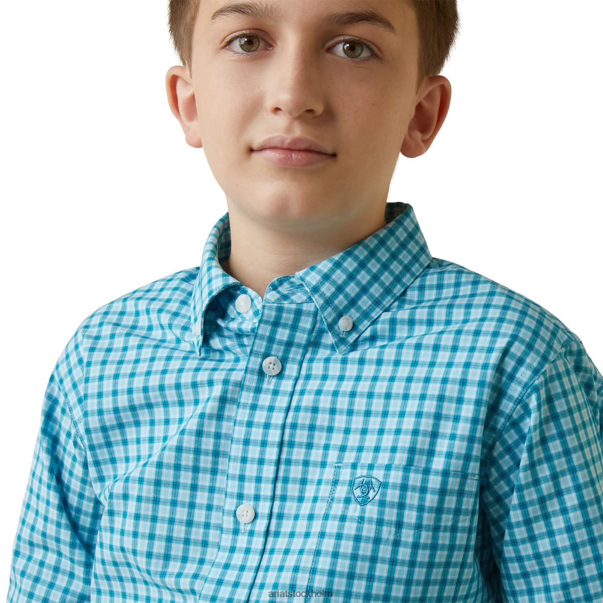 Kläder Ariat pro-serien kalvin skjorta med klassisk passform emalj blå barn F04844071