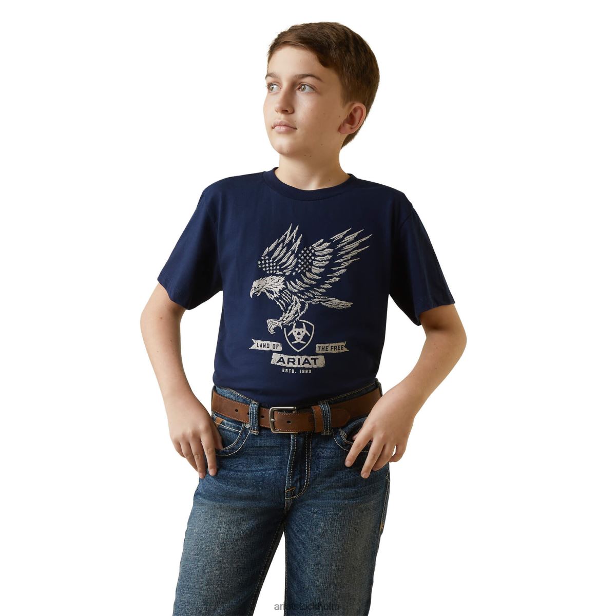 Kläder Ariat fighting eagle t-shirt Marin barn F04844003
