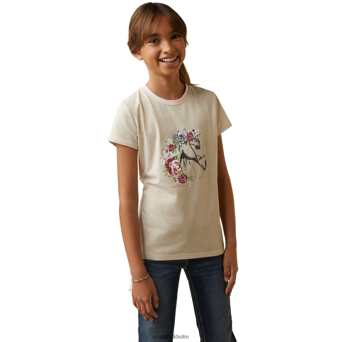 Kläder Ariat flora t-shirt havregrynsljung barn F04844020