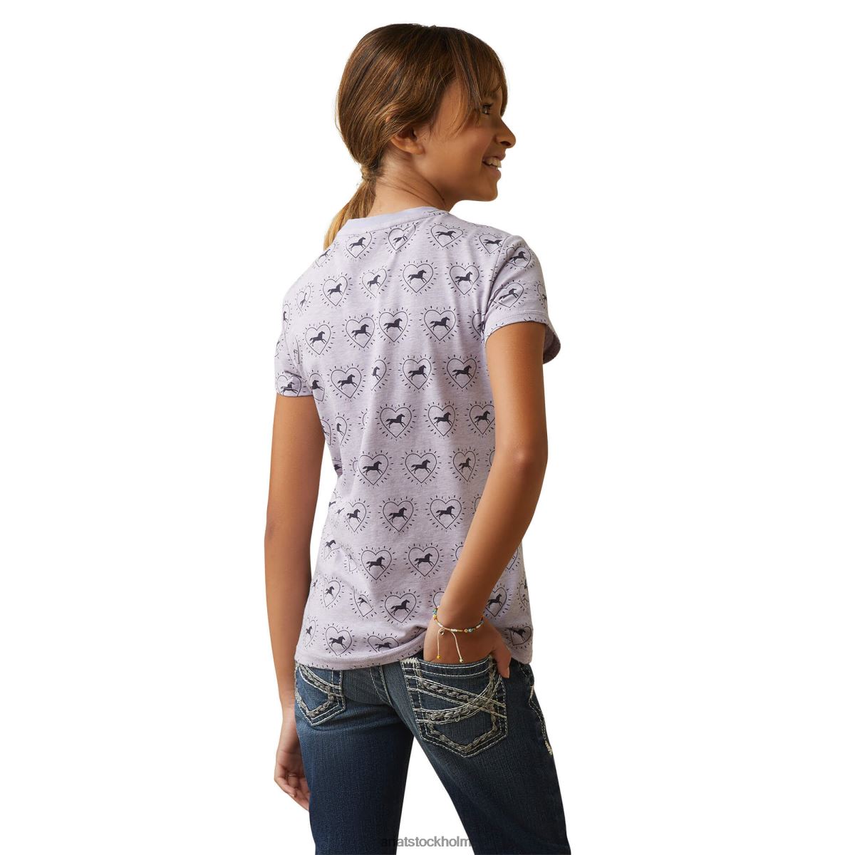 Kläder Ariat så älskar t-shirt halv droppe gråmelerad barn F04844045