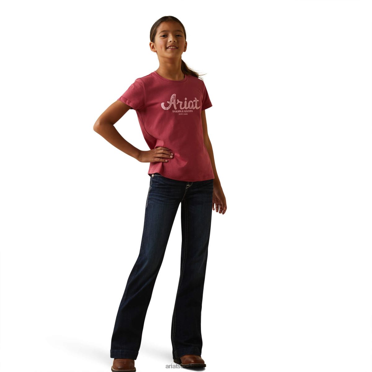 Kläder Ariat t-shirt för hållbara varor jordröd barn F04844055