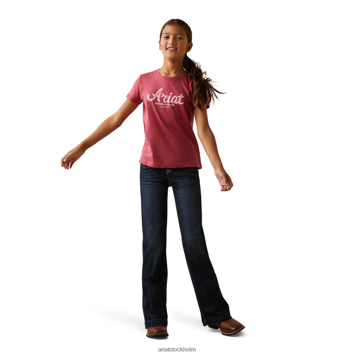 Kläder Ariat t-shirt för hållbara varor jordröd barn F04844055