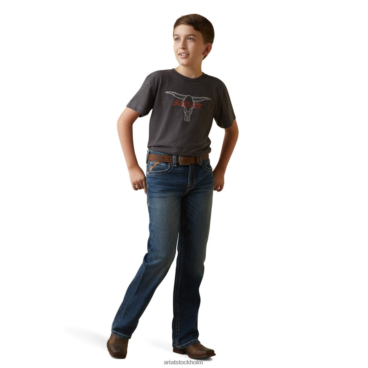 Kläder Ariat t-shirt med taggtrådsstyrning kolljung barn F04843997