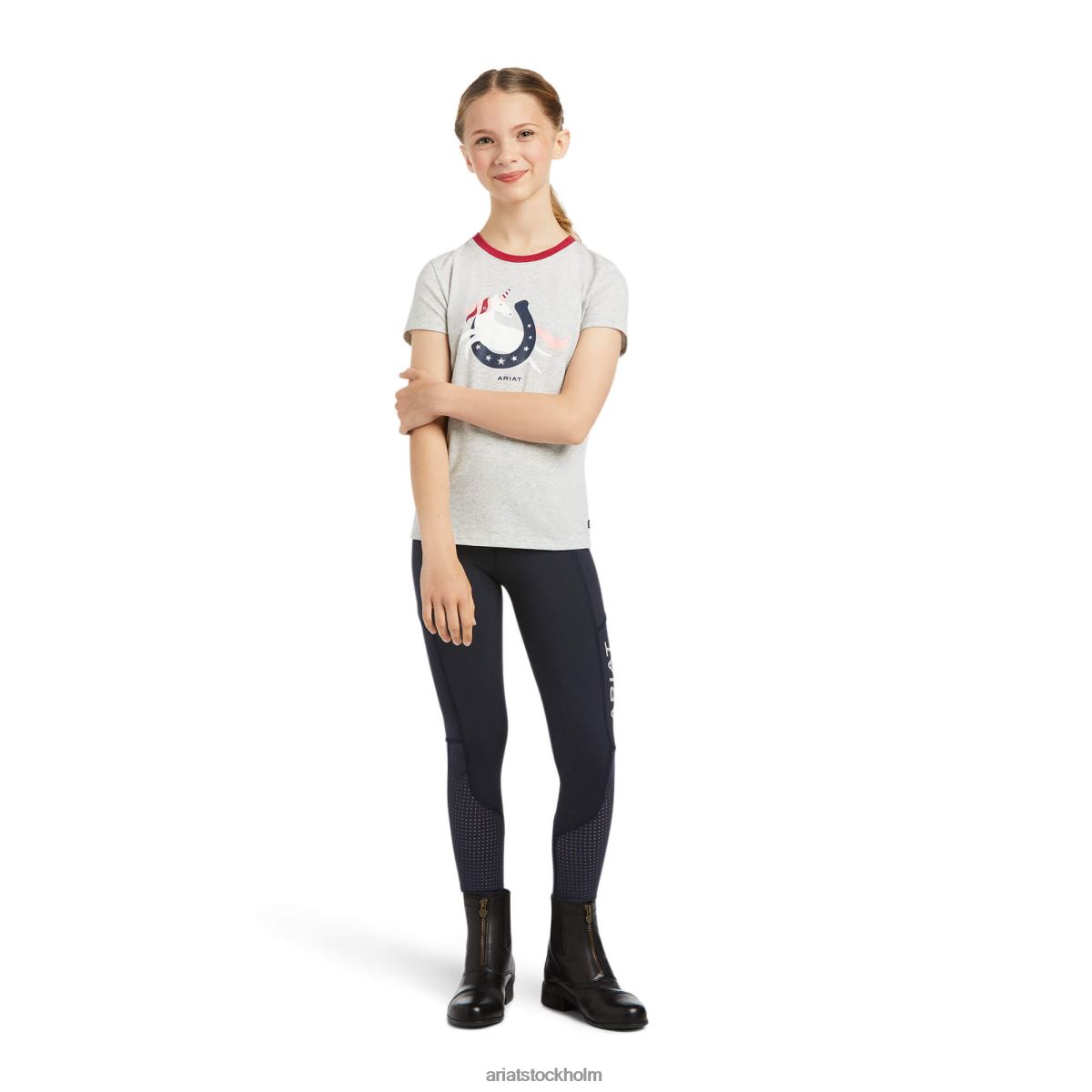 Kläder Ariat unicorn moon t-shirt gråmelerad barn F04844012