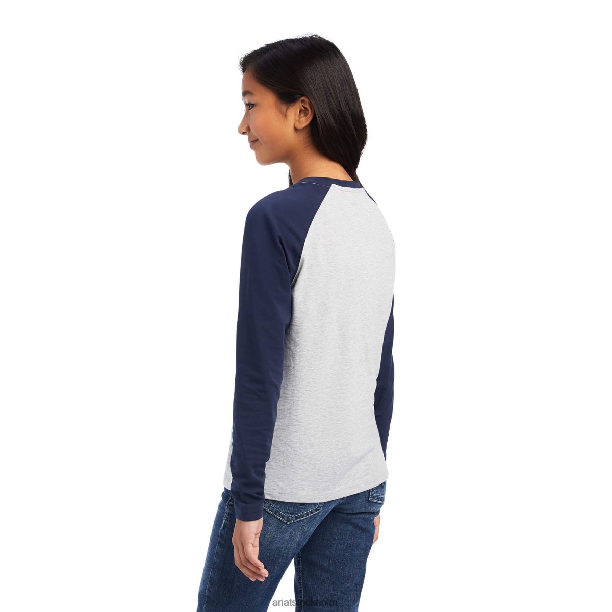 Kläder Ariat varsity t-shirt marin/ljunggrå barn F04844034