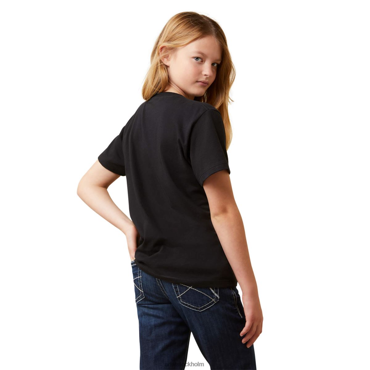 Kläder Ariat vintage rodeo ss t-shirt svart barn F04844011