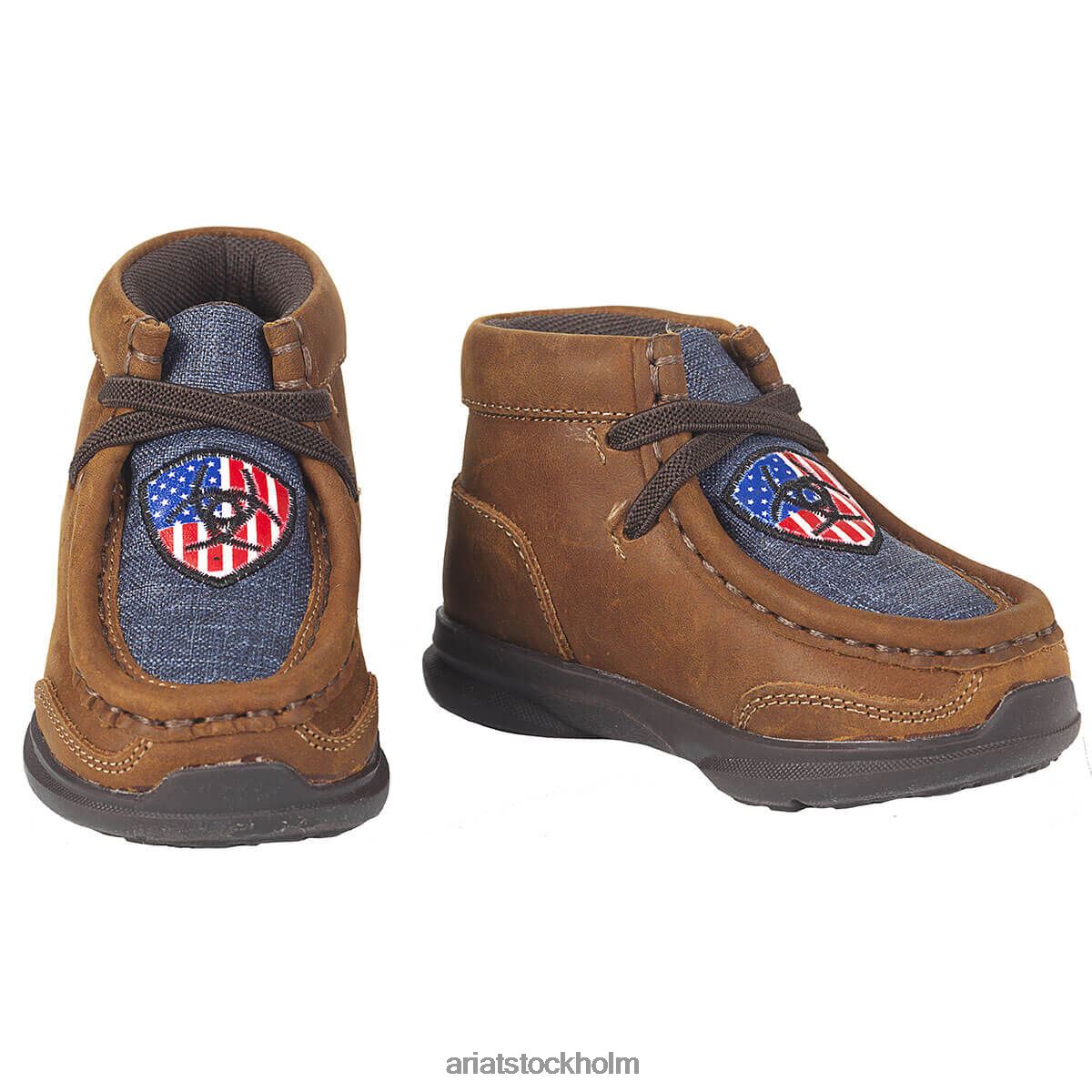 samlingar Ariat lil stompers usa spitfire brun barn F04843946