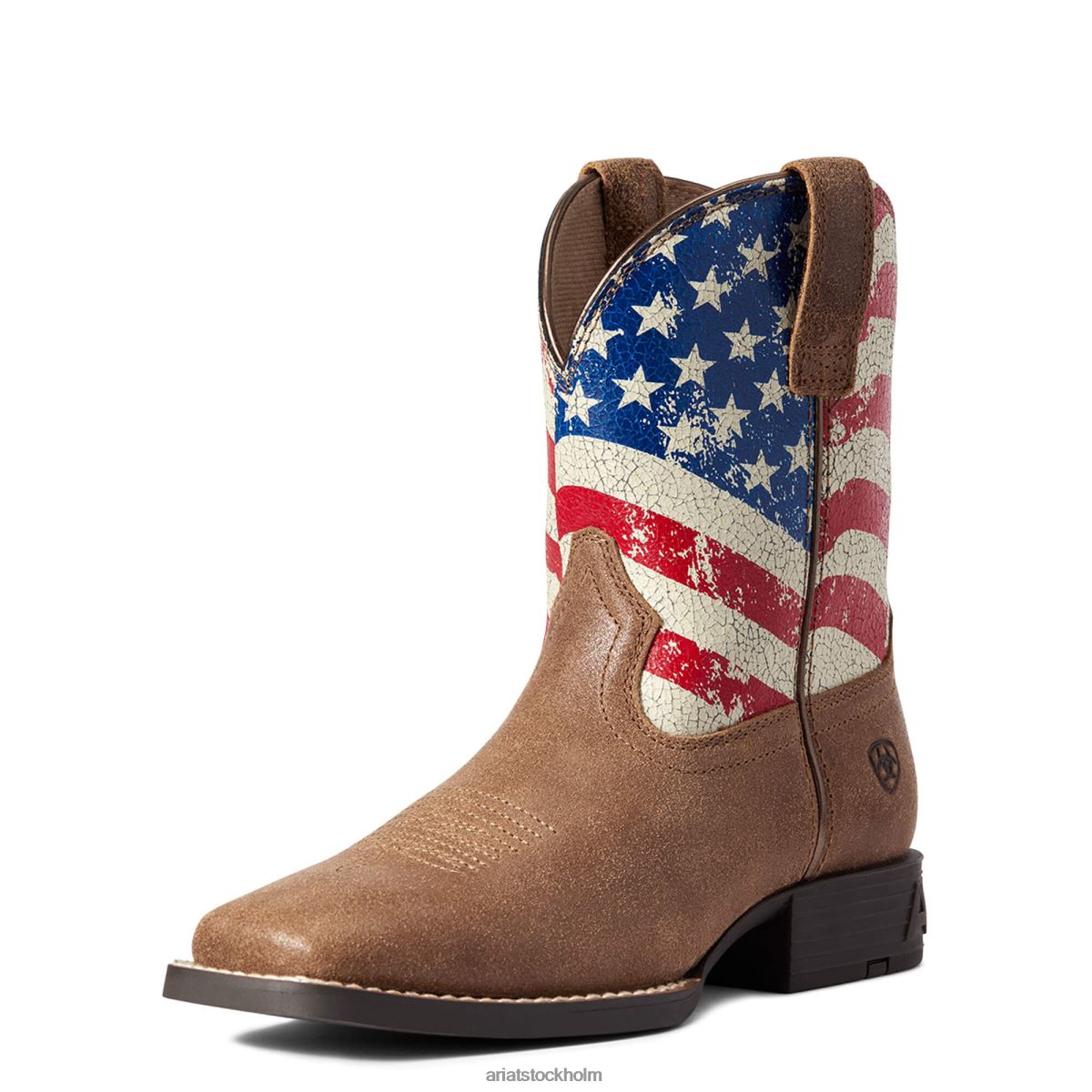 samlingar Ariat stars and stripes westernstövel äkta brun barn F04843826