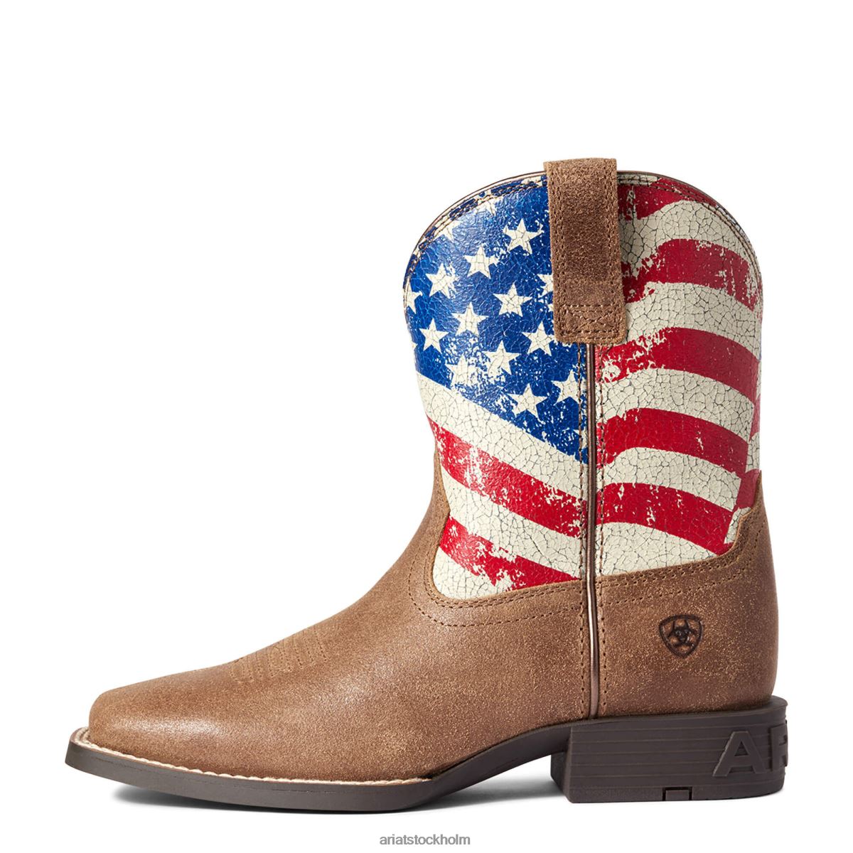 samlingar Ariat stars and stripes westernstövel äkta brun barn F04843826
