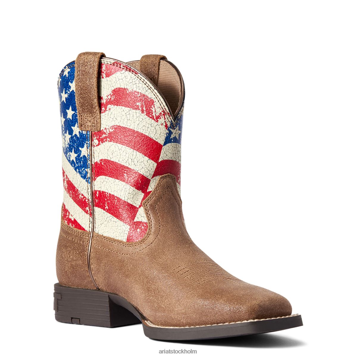 samlingar Ariat stars and stripes westernstövel äkta brun barn F04843826