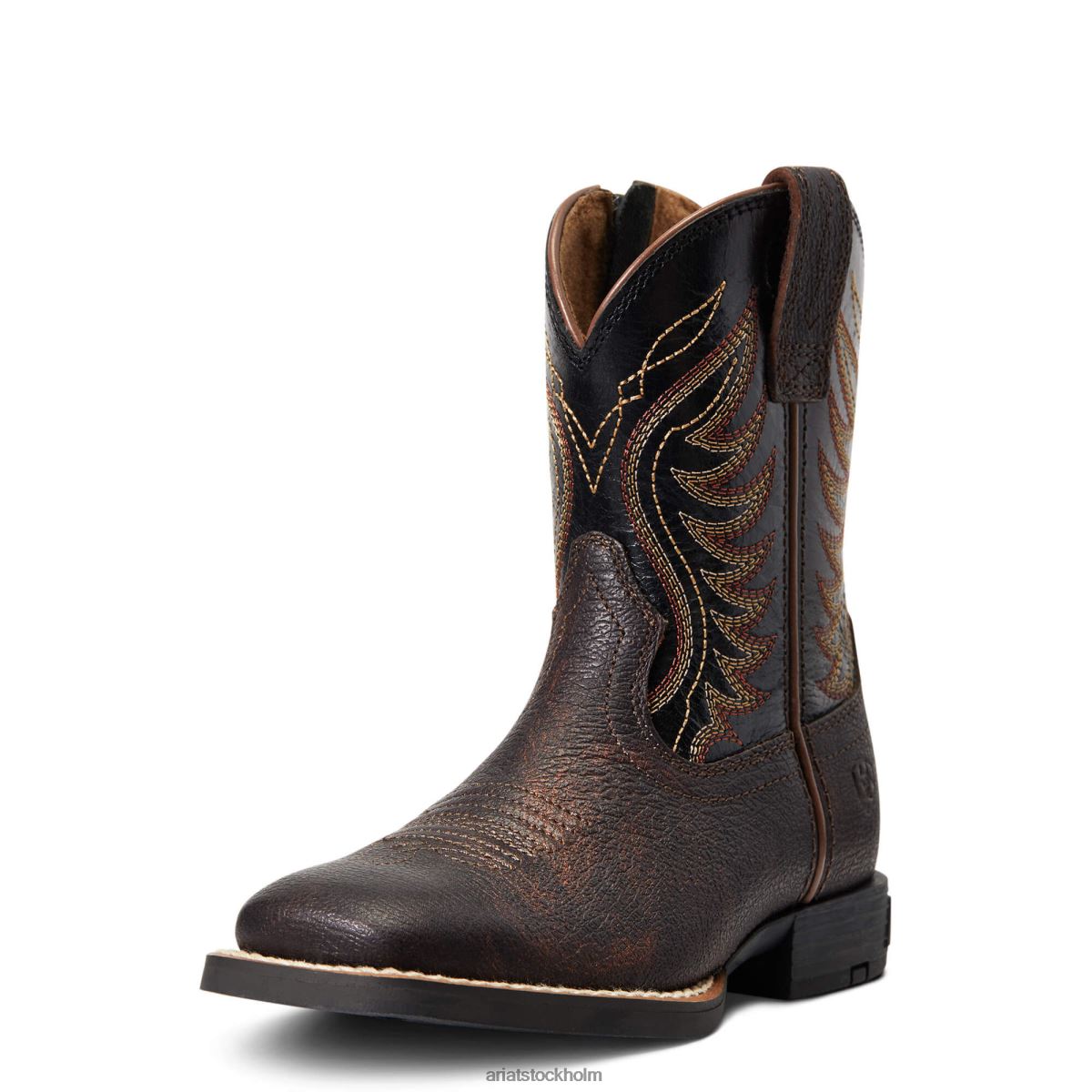 Skodon Ariat amos western stövel handfärgad röd - brun barn F04843885