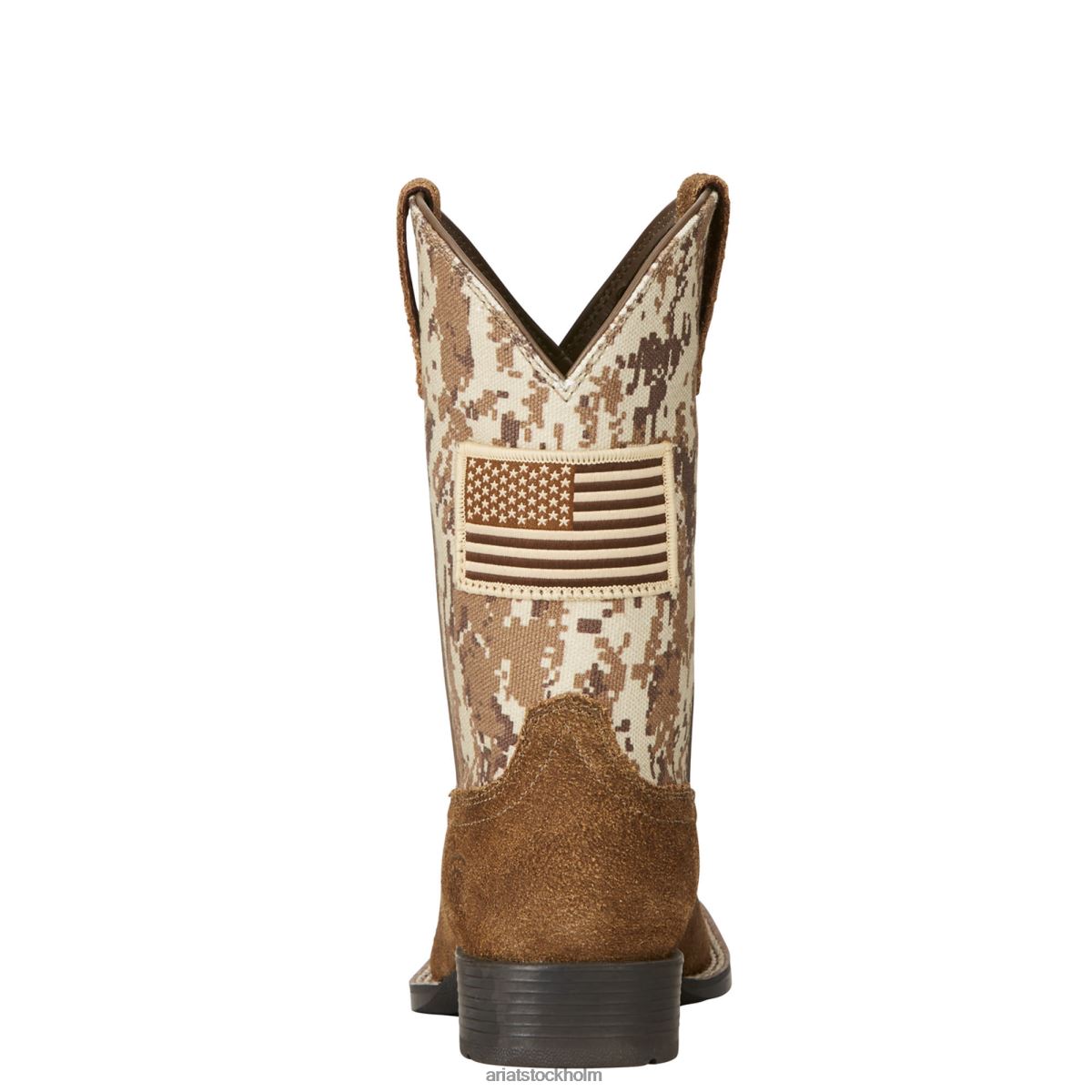 Skodon Ariat patriot western stövel antik mocka/sand camotryck barn F04843828
