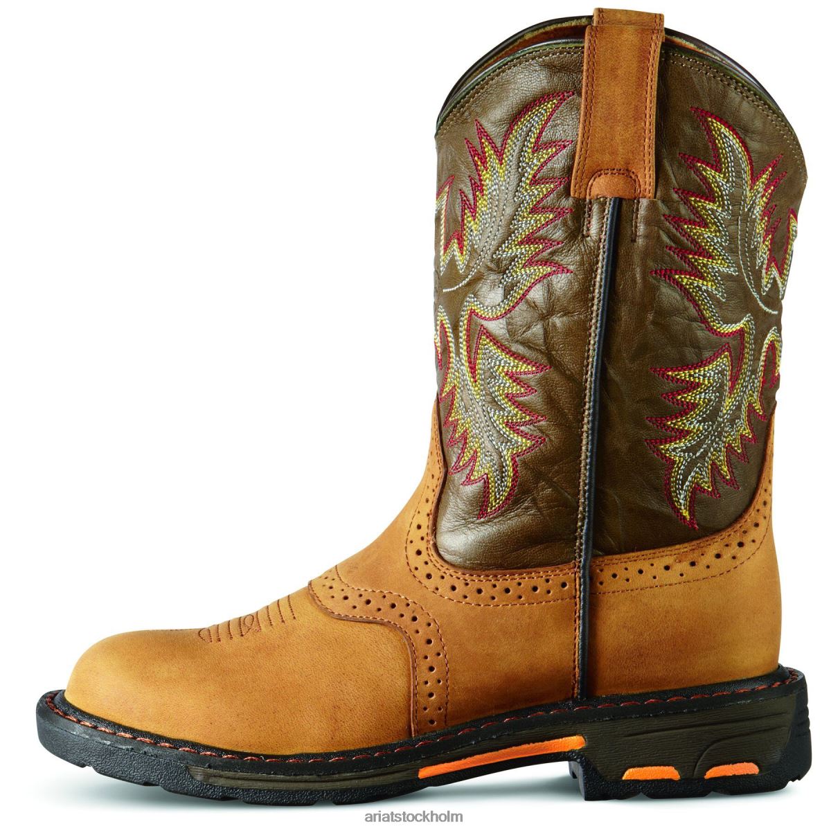 Skodon Ariat workhog dra på boot åldrad bark barn F04843877