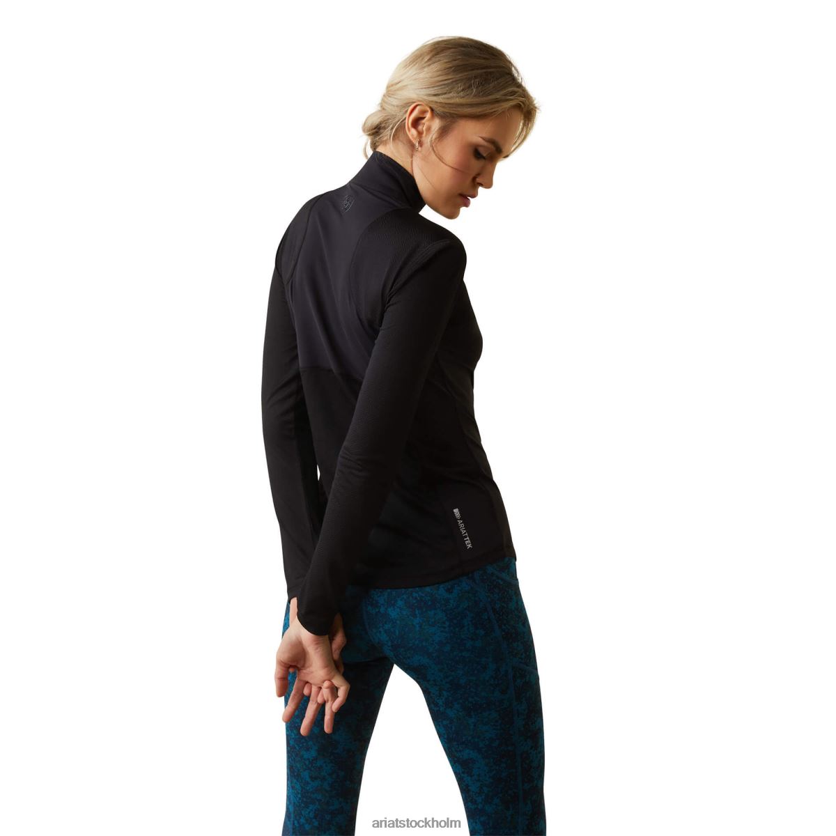 blast Ariat andas 1/4 dragkedja baslager svart kvinnor F04843040