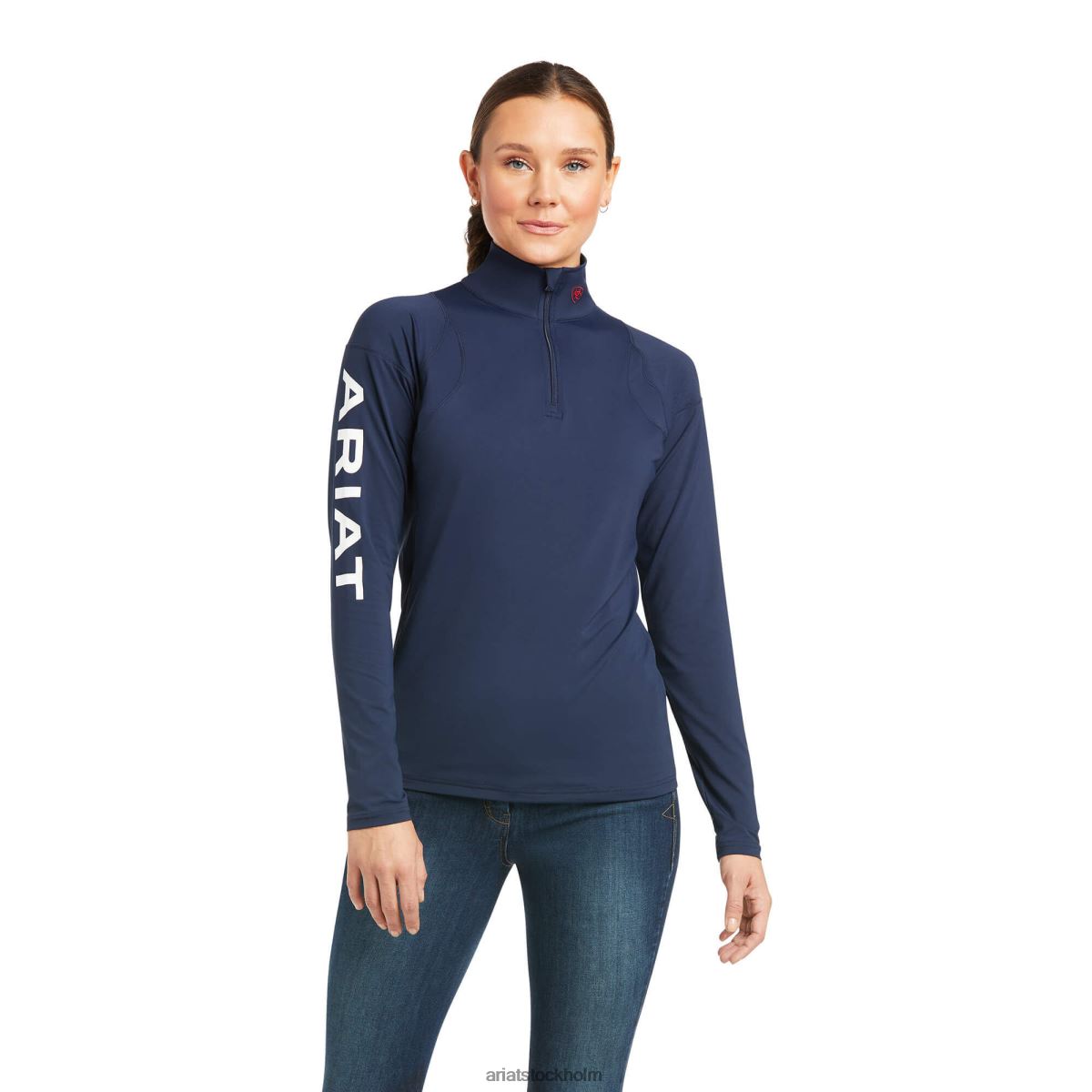 blast Ariat auburn 1/4 dragkedja baslager lagflotta kvinnor F04843264