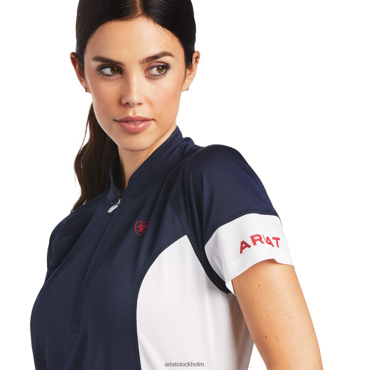 blast Ariat cambria jersey 1/4 dragkedja baslager Marin kvinnor F04843146