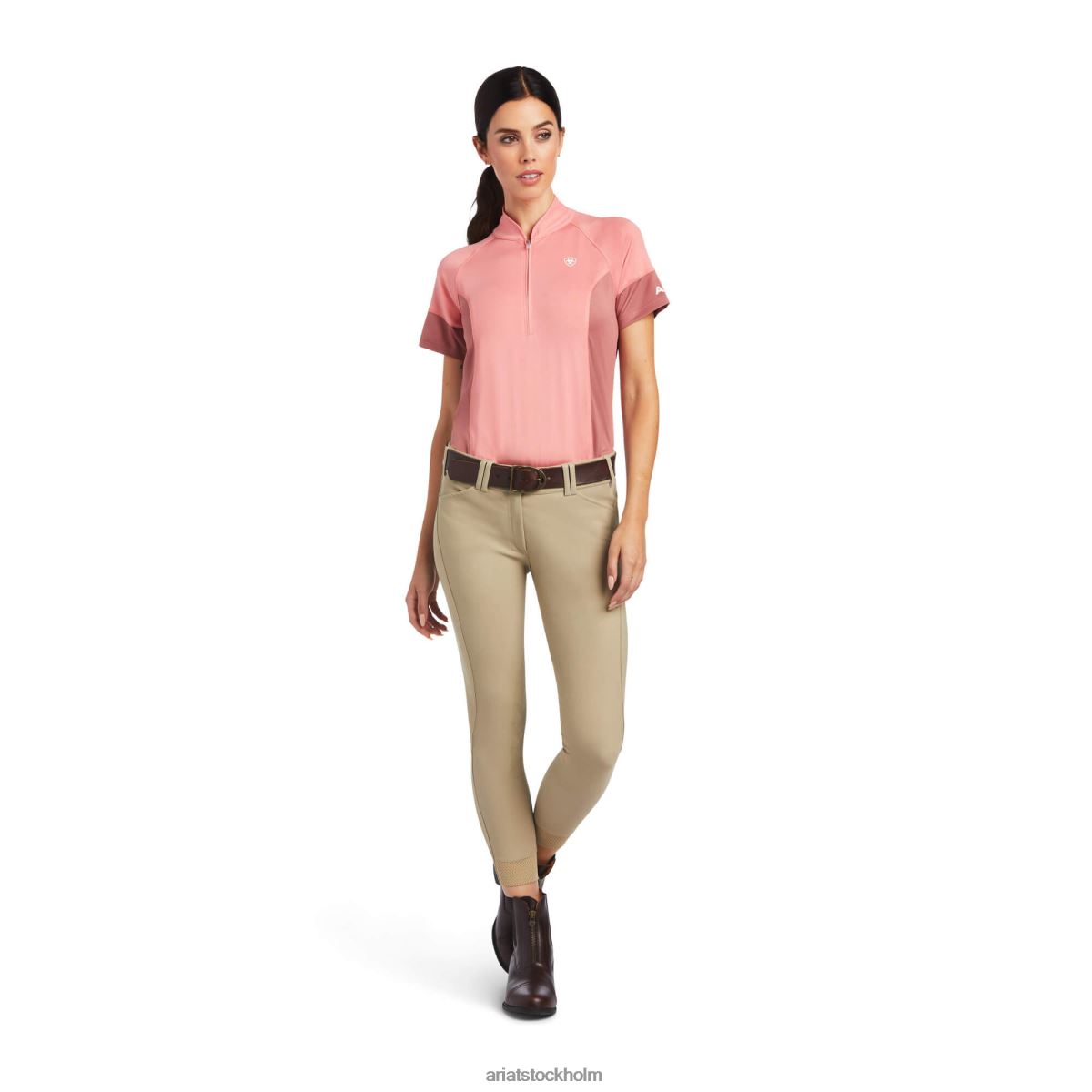 blast Ariat cambria jersey 1/4 dragkedja baslager persikoblomma/antik rubia kvinnor F04843134
