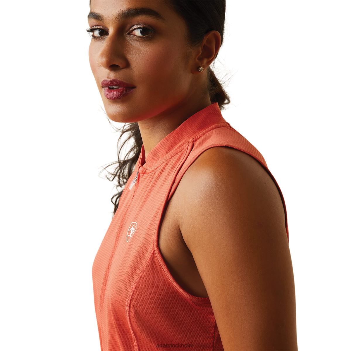 blast Ariat hailey 1/4 dragkedja baslager bränd sienna kvinnor F04842851