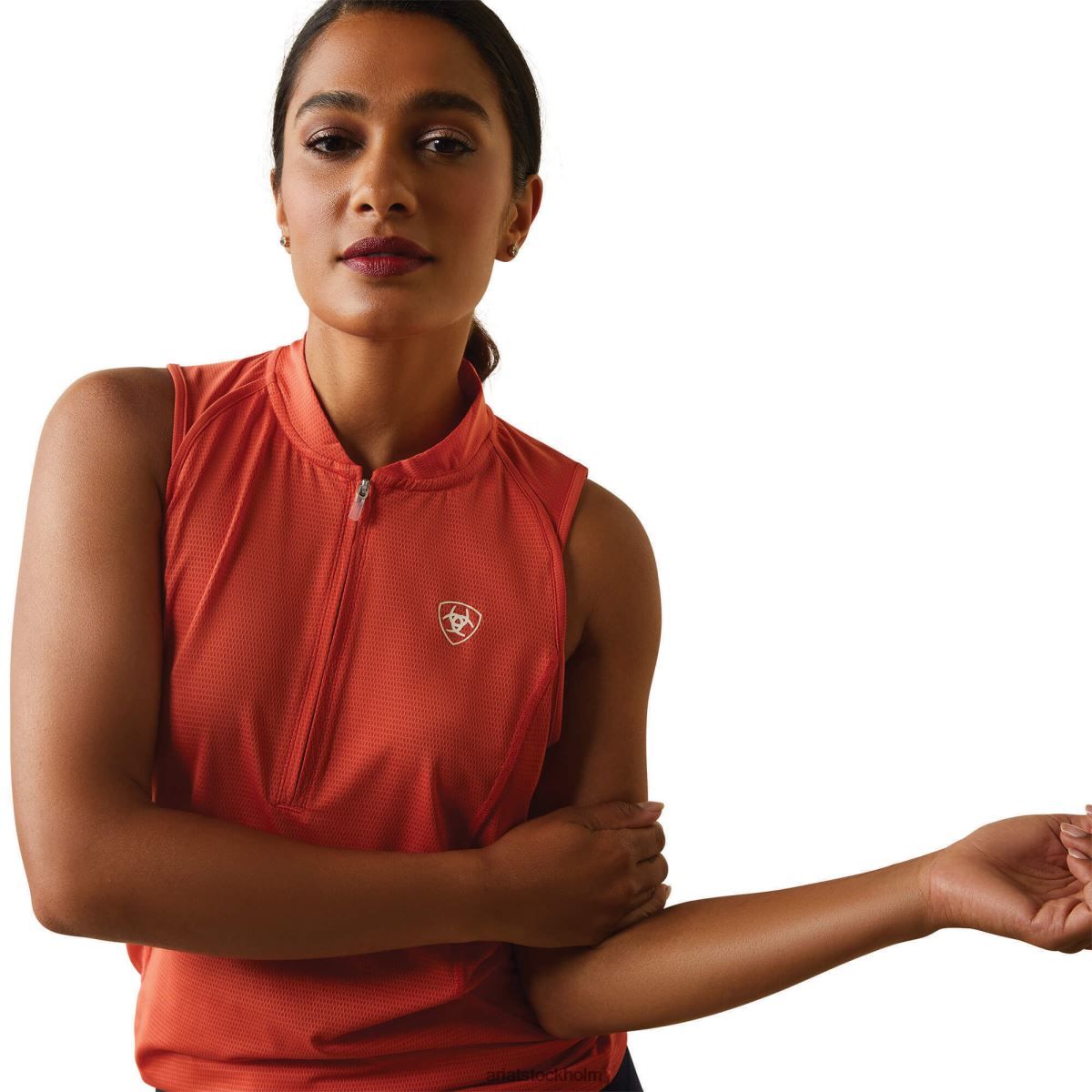 blast Ariat hailey 1/4 dragkedja baslager bränd sienna kvinnor F04842851