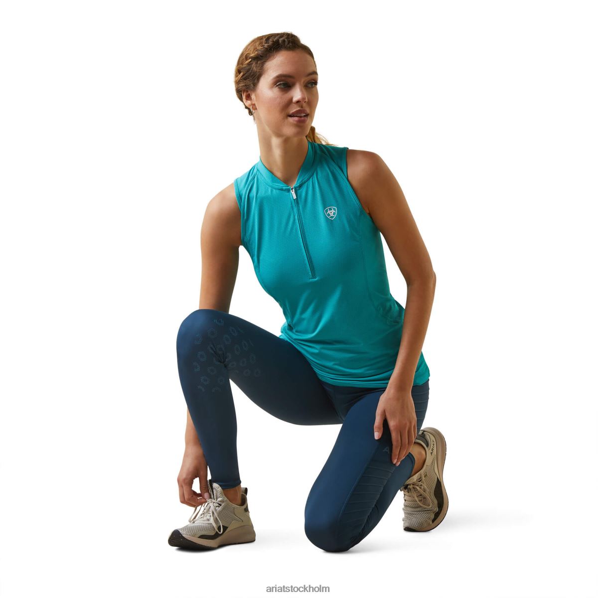 blast Ariat hailey 1/4 dragkedja baslager viridian grön kvinnor F04843061