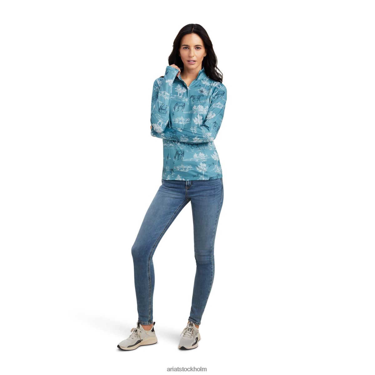 blast Ariat lowell 2.0 1/4 dragkedja baslager arctic frolic print kvinnor F04843064