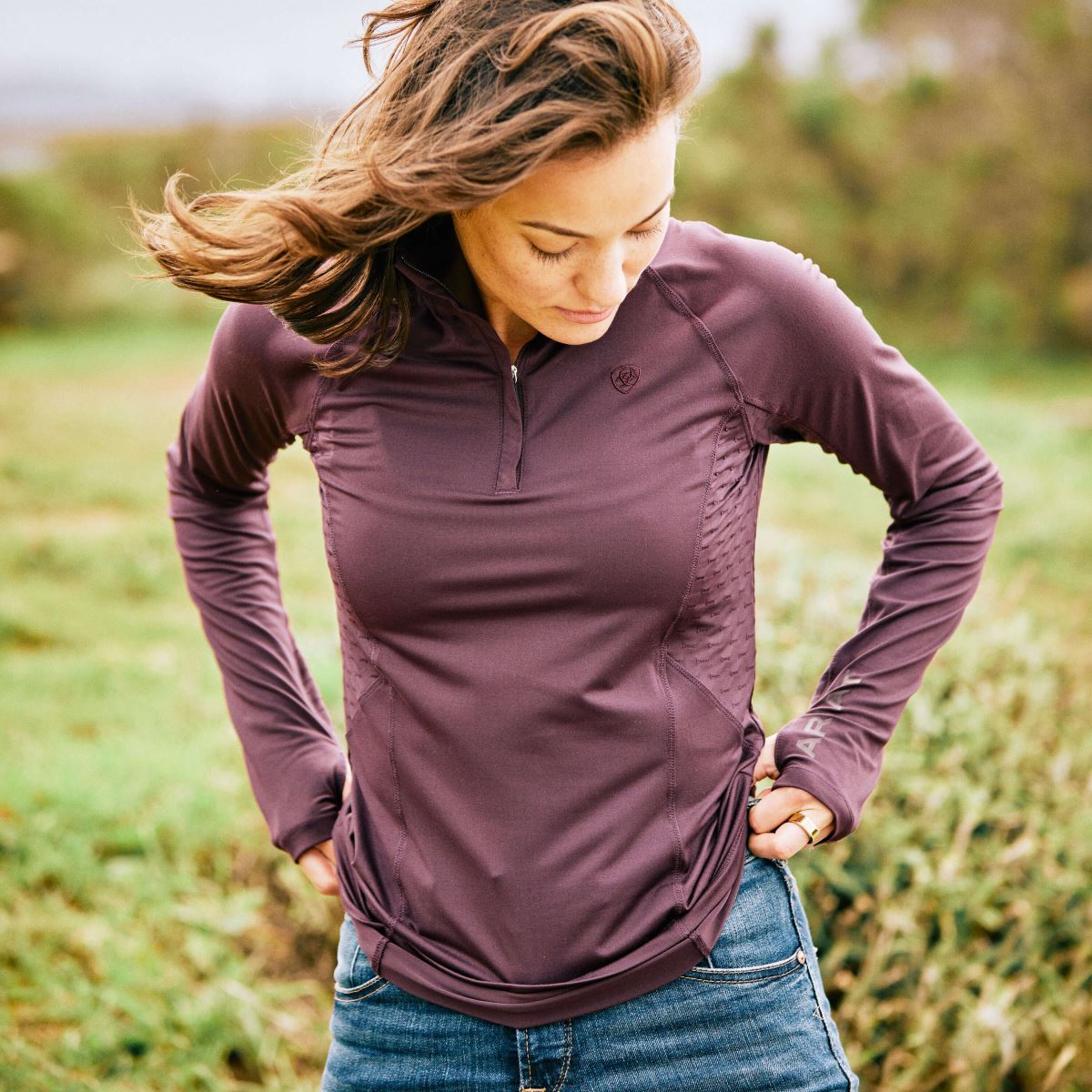 blast Ariat lowell 2.0 1/4 dragkedja baslager mullbär kvinnor F04843144