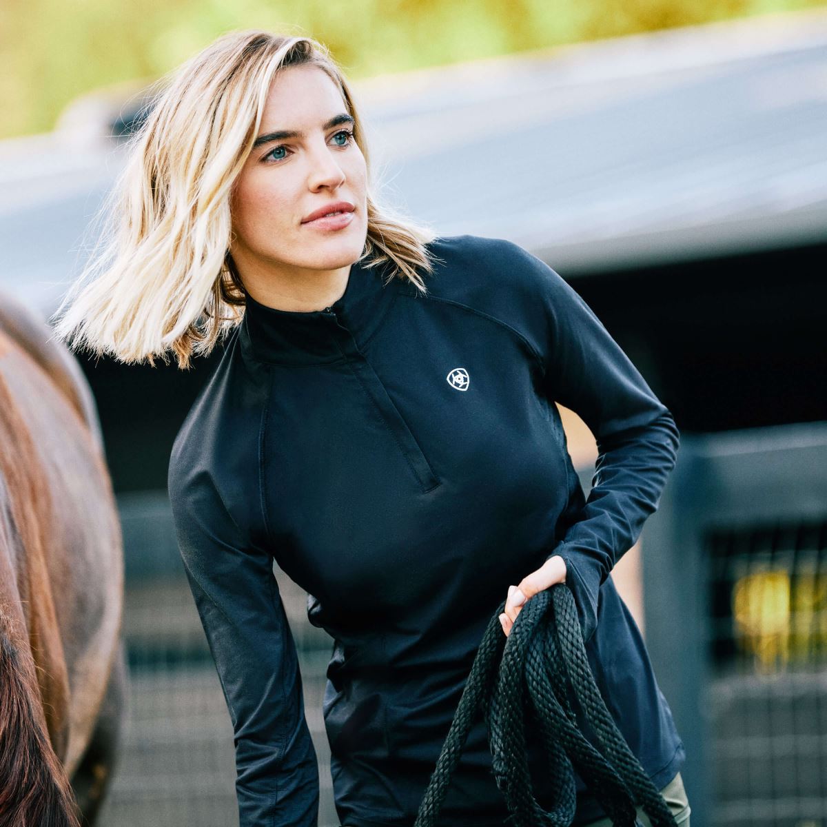 blast Ariat lowell 2.0 1/4 dragkedja baslager svart kvinnor F04842997