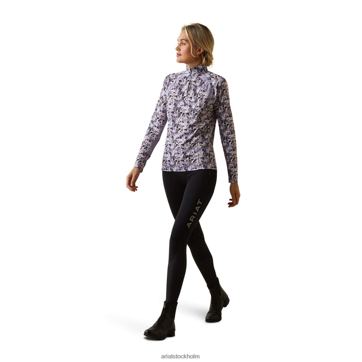 blast Ariat sunstopper 2.0 1/4 dragkedja baslager grå camo blommig kvinnor F04843018