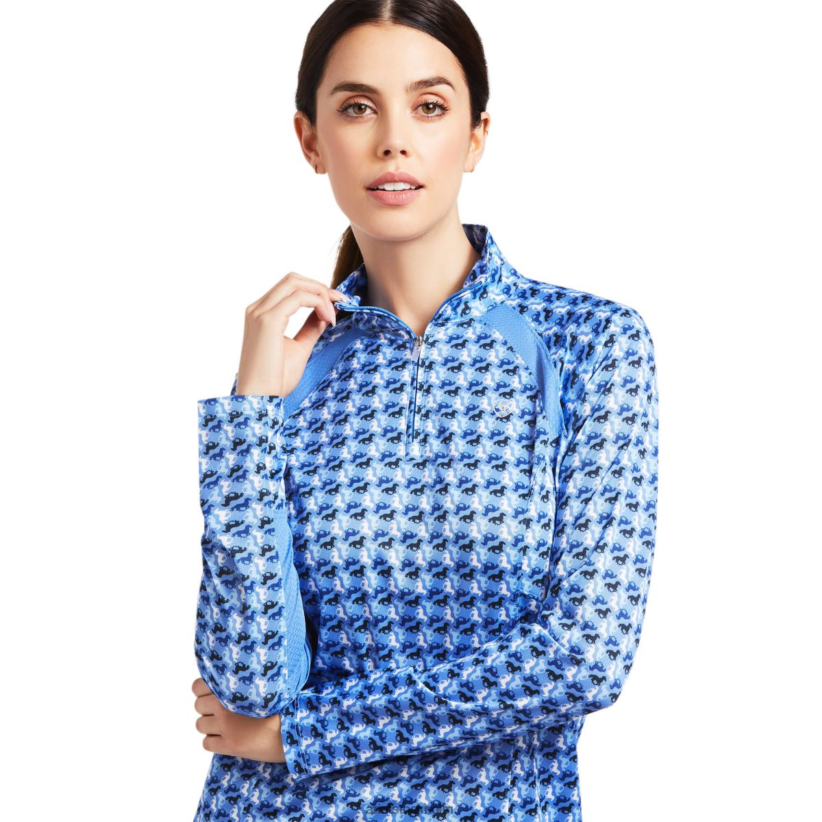 blast Ariat sunstopper 2.0 1/4 dragkedja baslager reykjavik ditsy häst kvinnor F04842924