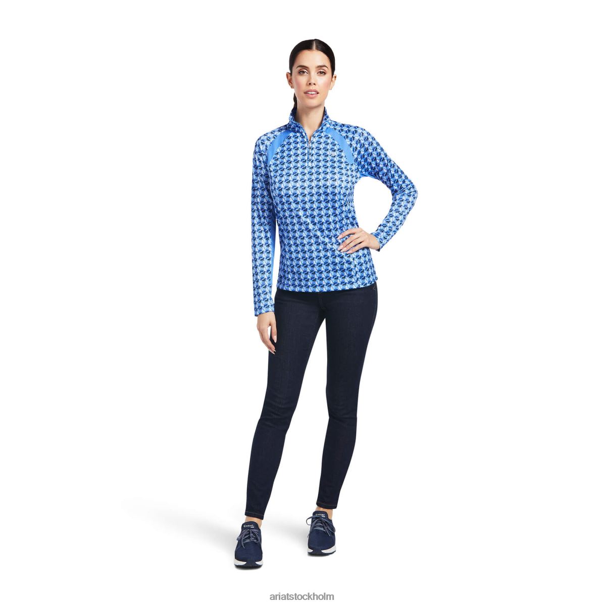 blast Ariat sunstopper 2.0 1/4 dragkedja baslager reykjavik ditsy häst kvinnor F04842924