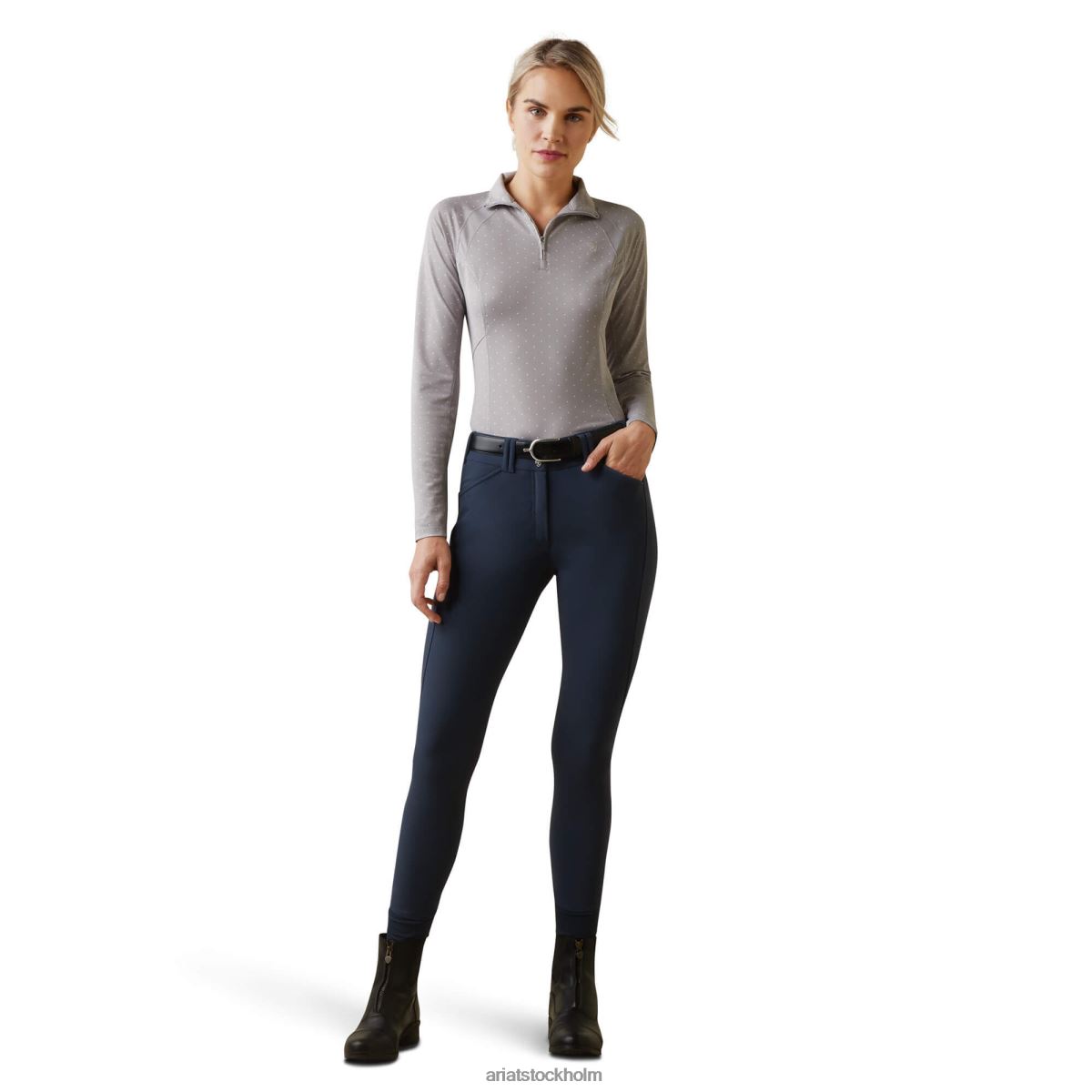 blast Ariat sunstopper 2.0 1/4 dragkedja baslager silverlampa prick kvinnor F04842923