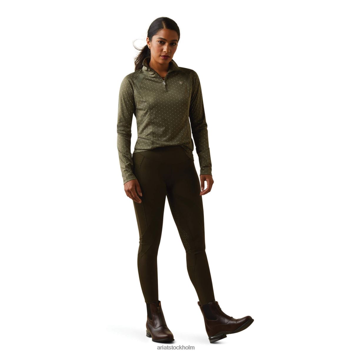 blast Ariat sunstopper 2.0 1/4 dragkedja baslager skalbagge prick kvinnor F04842819