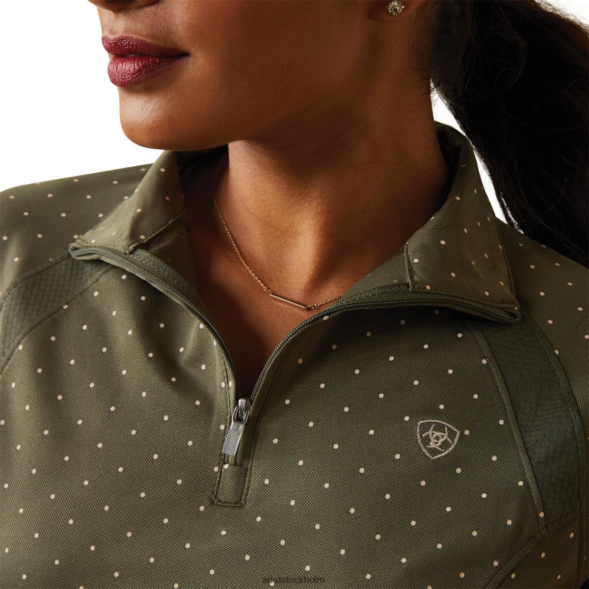 blast Ariat sunstopper 2.0 1/4 dragkedja baslager skalbagge prick kvinnor F04842819