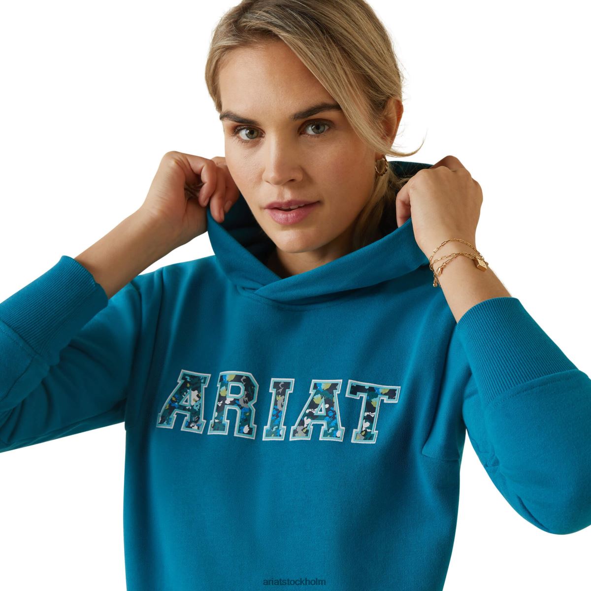 blast Ariat 3d logo 2.0 hoodie mosaik blå kvinnor F04843376