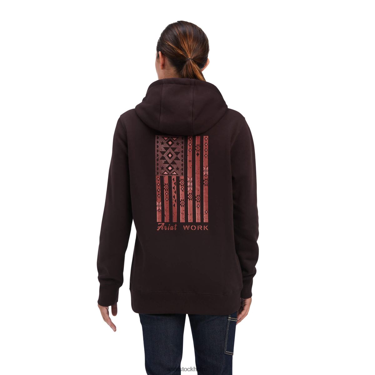 blast Ariat armeringsjärn aztec flagga grafisk hoodie mol kvinnor F04843423