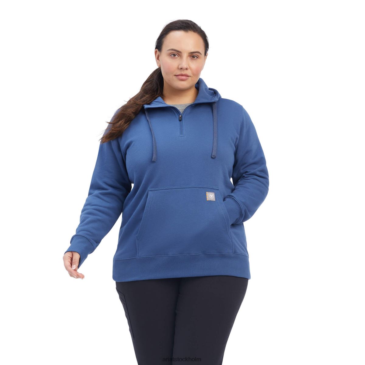 blast Ariat armeringsjärn färdighetsset 1/2 hoodie med dragkedja äkta flottan kvinnor F04843419