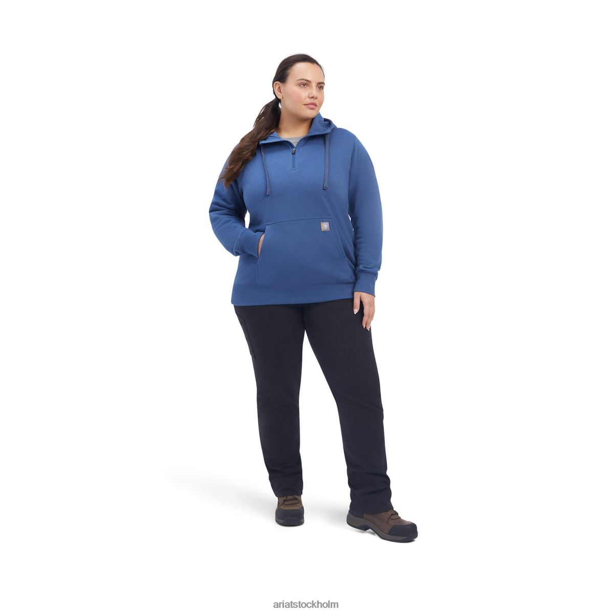 blast Ariat armeringsjärn färdighetsset 1/2 hoodie med dragkedja äkta flottan kvinnor F04843419