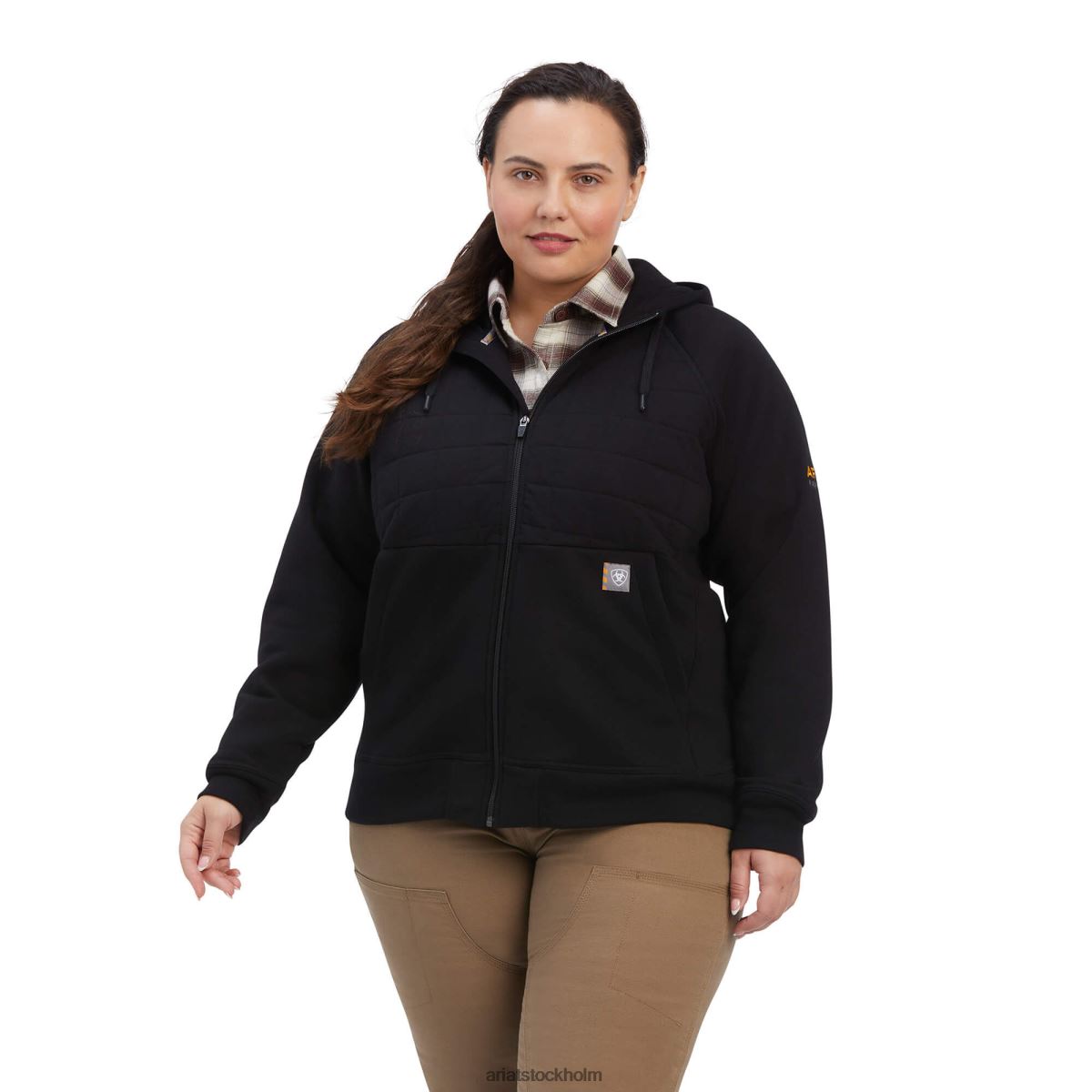 blast Ariat armeringsreglage huvtröja med full dragkedja svart kvinnor F04843422